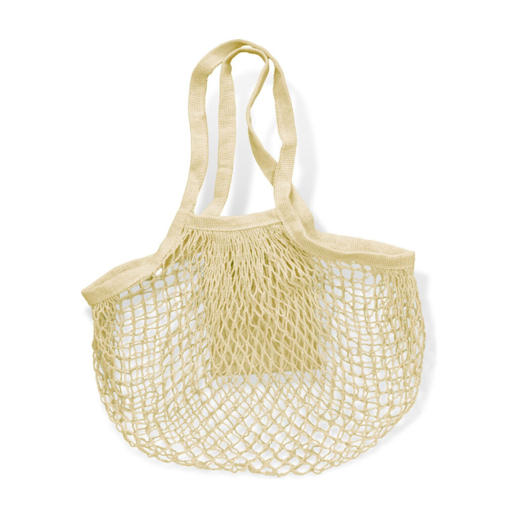 Cotton Mesh Foldaway Tote Bag