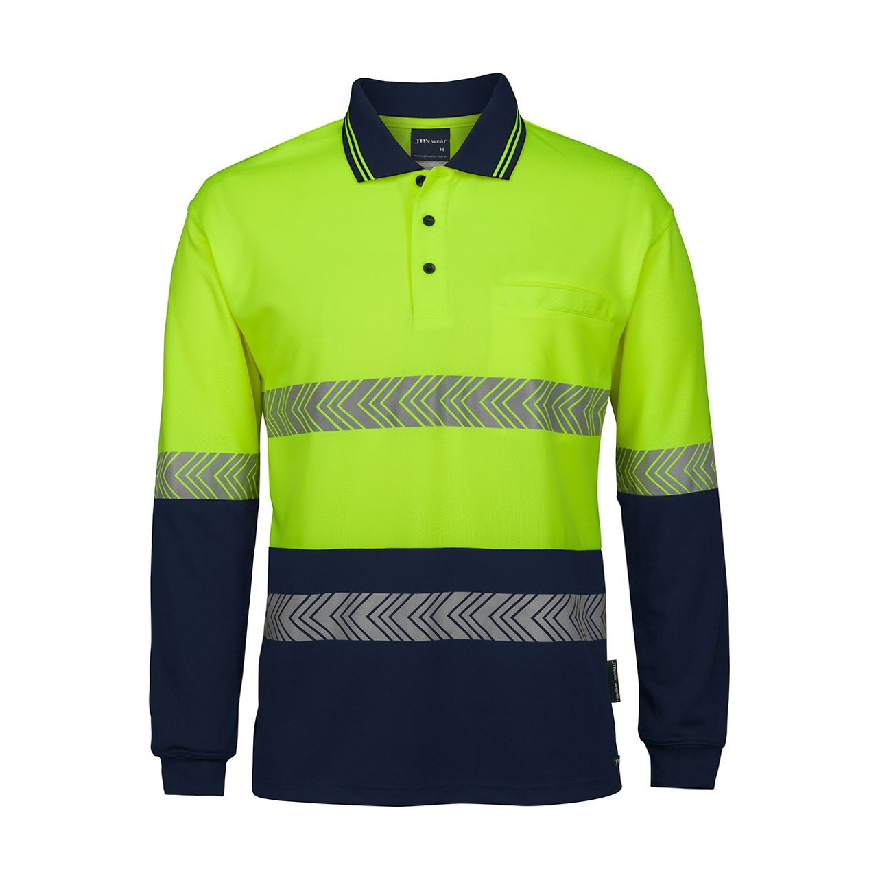 Hi Vis L/S Segmented Tape Polo