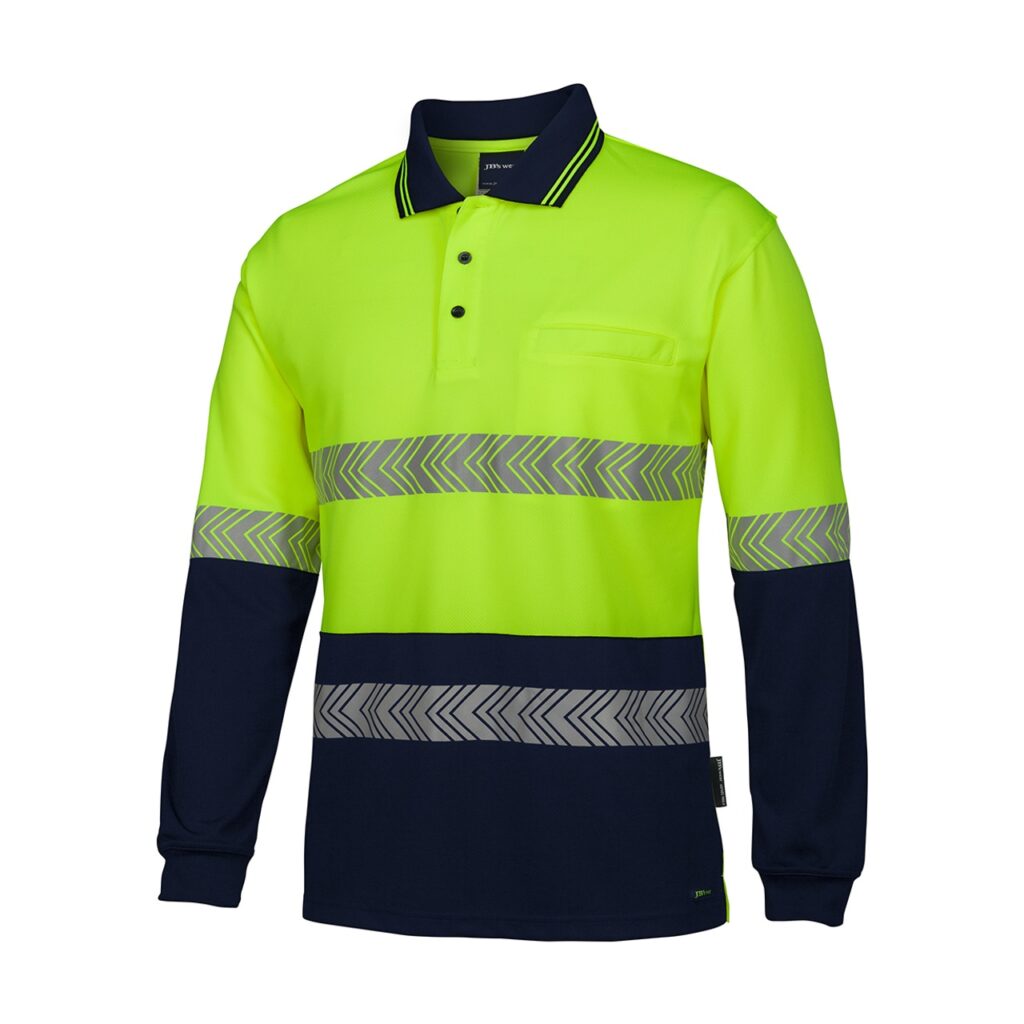 Hi Vis L/S Segmented Tape Polo