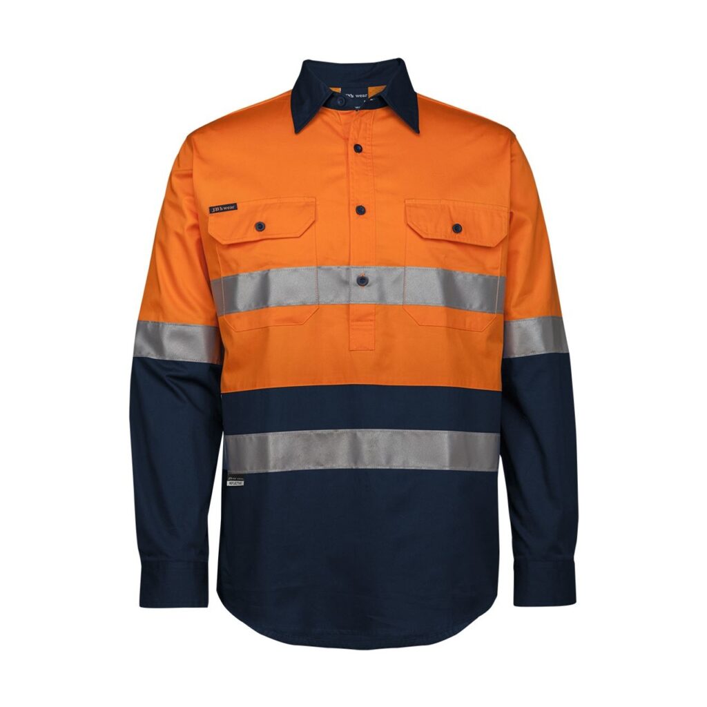 Hi Vis (D+N) Close Front L/S 150g Work Shirt