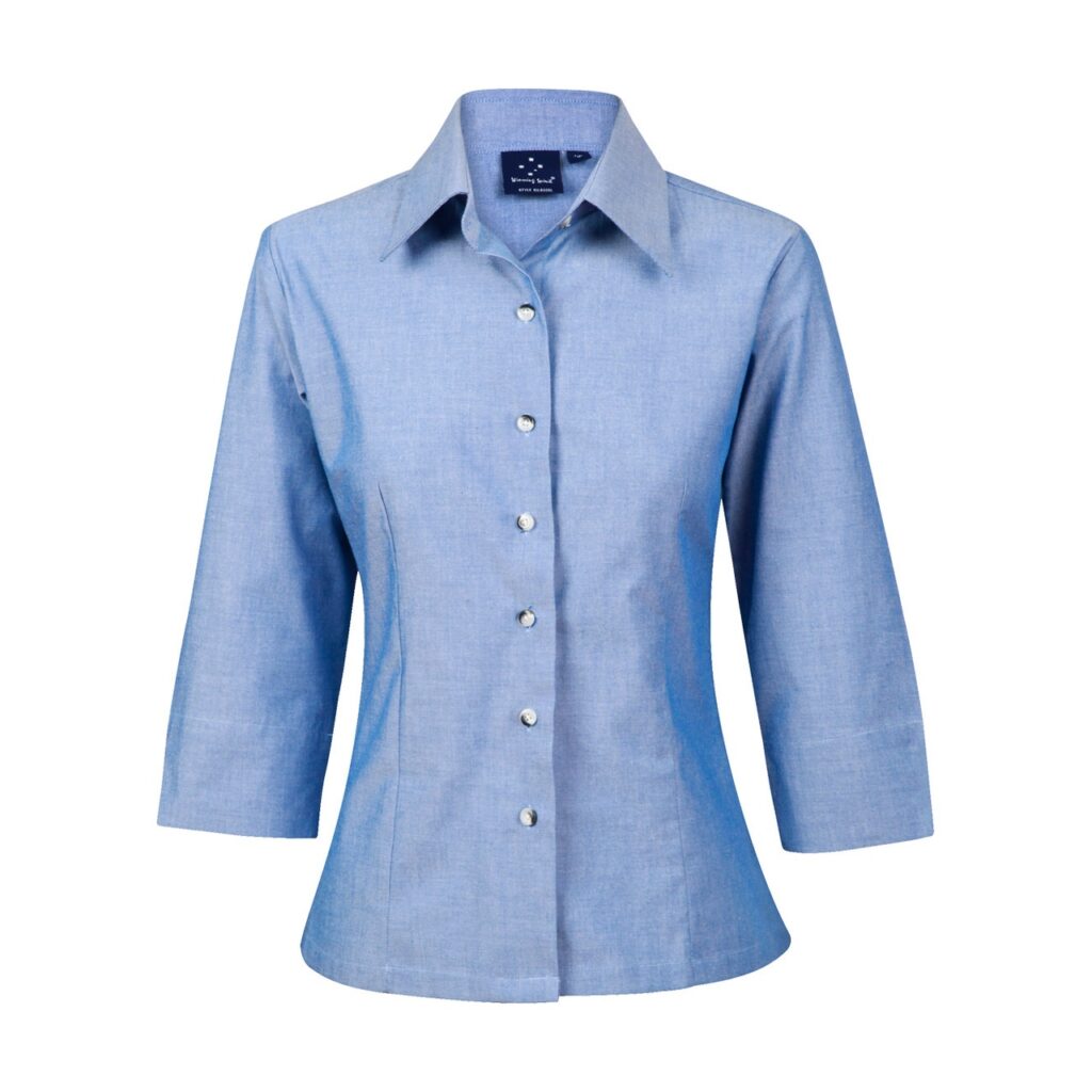 Ladies' Chambray 3/4 Sleeve