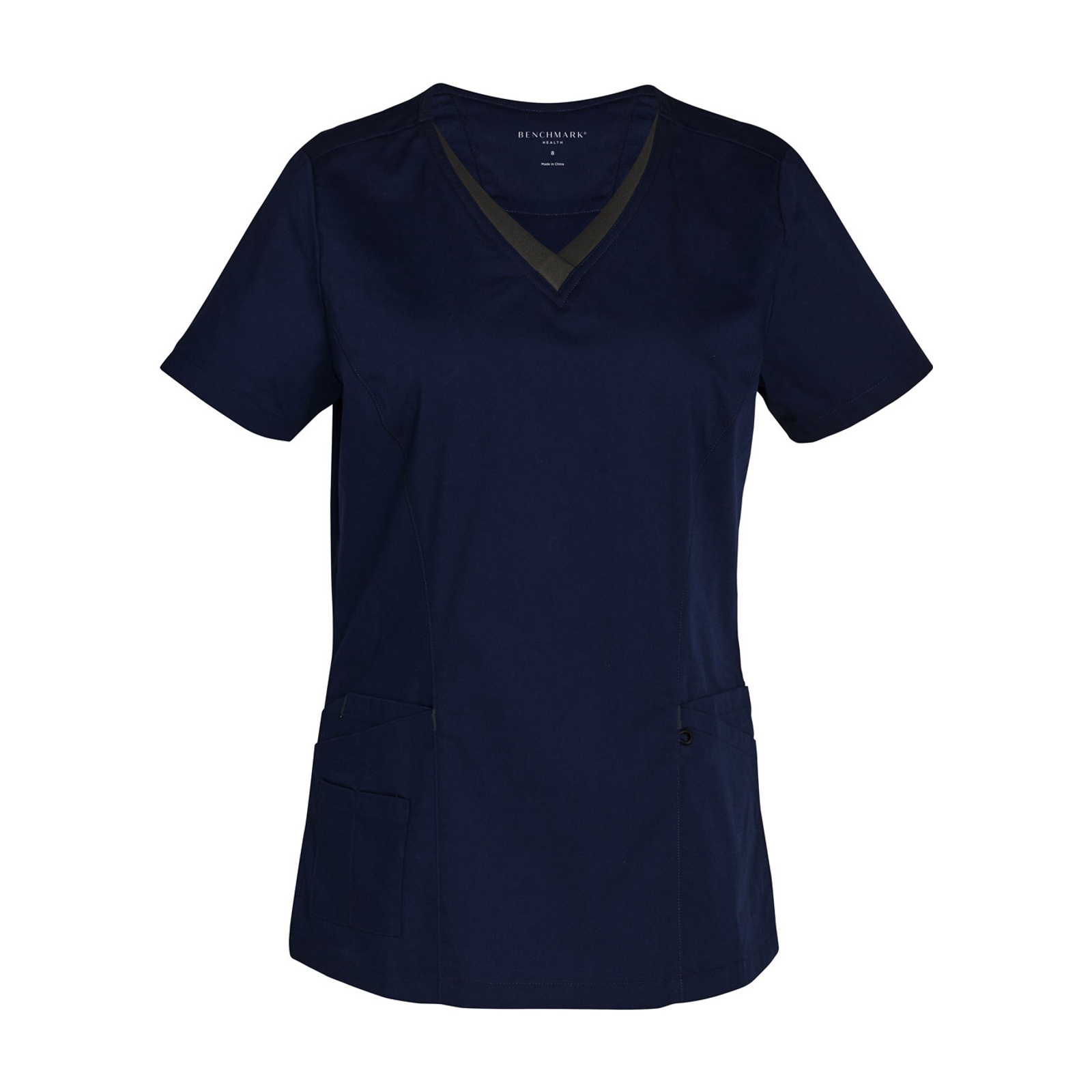LADIES V-NECK CONTRAST TRIM SCRUB TOP