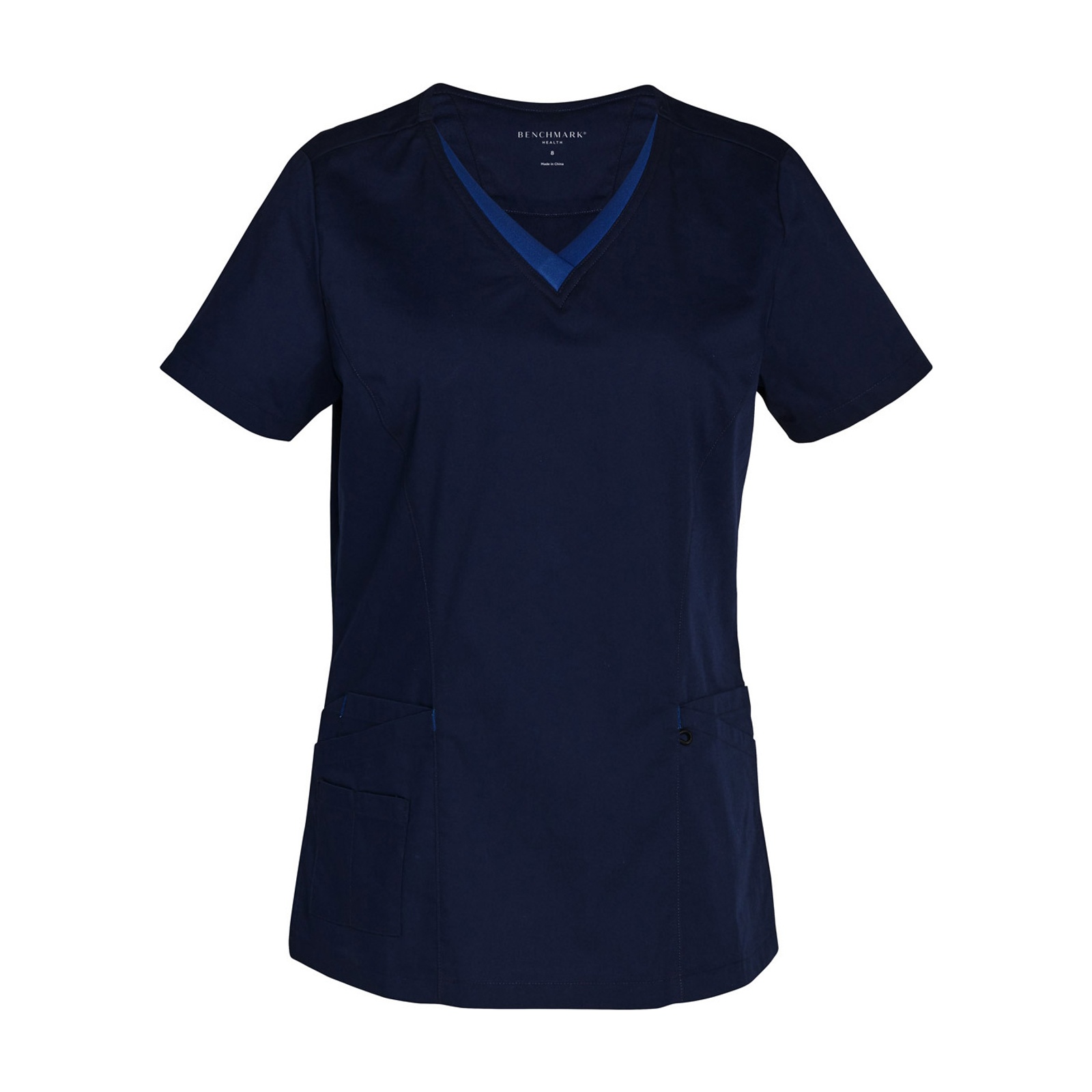 LADIES V-NECK CONTRAST TRIM SCRUB TOP