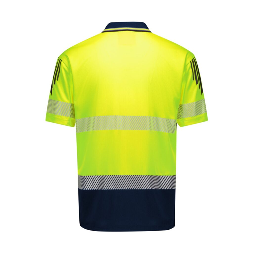 Mens Hi Vis Flux Segmented Tape Short Sleeve Polo